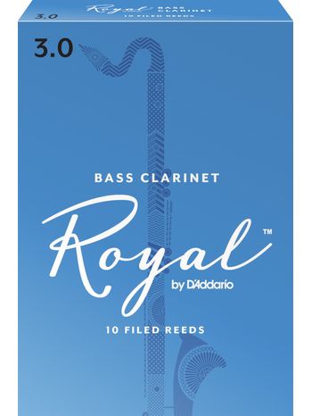 Rico Royal Bass Clarinet Reeds 3; Box of 10