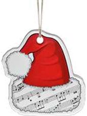 Santa Hat with Sheet Music Ornament