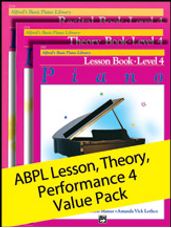 Alfred's Basic Piano Library Lesson, Theory, Recital 4 Value Pack