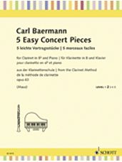 5 Easy Concert Pieces for Clarinet in B-Flat and Piano, Op. 63